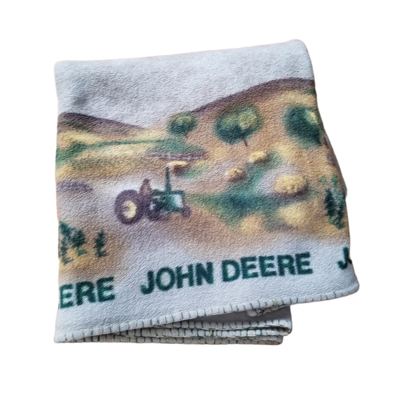 John Deere Bedding John Deere Fleece Throw Blanket Tractor Farm Scene Poshmark